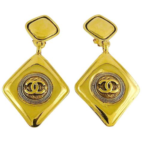 chanel earrings uk ebay|vintage Chanel dangle earrings.